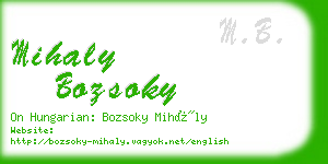 mihaly bozsoky business card